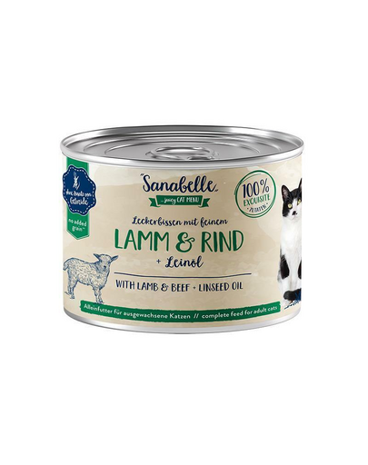SANABELLE Lamb&Beef 400 g hrana fara cereale pisica, miel si vita