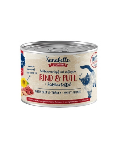 SANABELLE Beef&Turkey 380 g hrana pisica adulta, vita si curcan