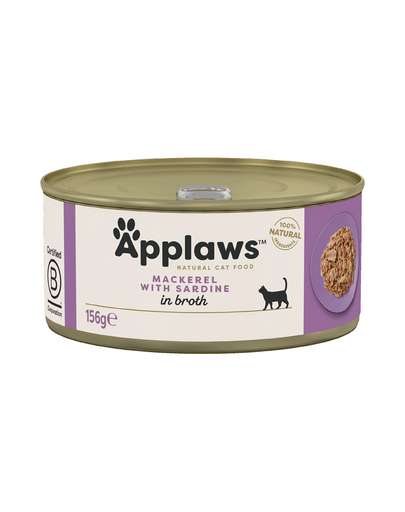 APPLAWS Cat mancare umeda pentru pisica, cu macrou si sardine 156 g