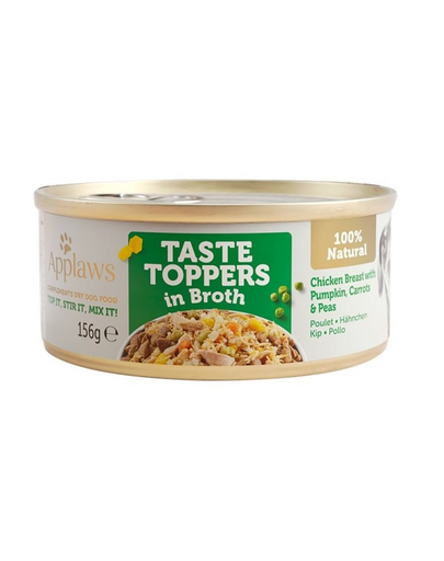 APPLAWS Taste Toppers Conserva pentru caini, piept de pui, dovleac, mazare in sos 156 g