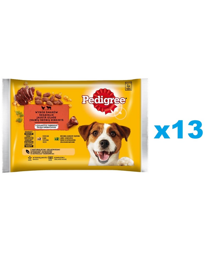 PEDIGREE Adult Plicuri hrana caine, pui, miel si ficat 52x100g