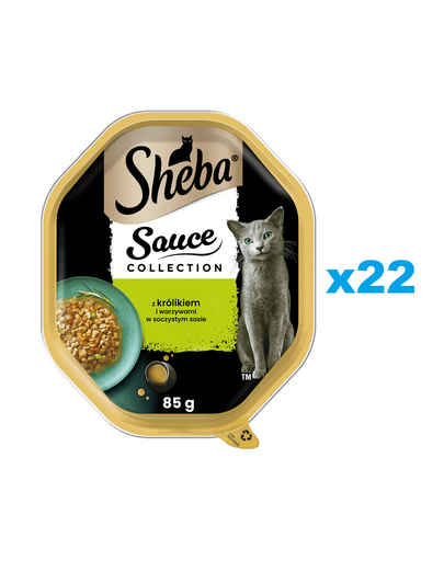 SHEBA Sauce Collection 22x85 g iepure si legume in sos pentru pisici adulte