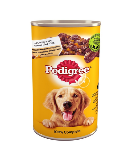 PEDIGREE Adult 1200g Conserva hrana umeda pentru caini adulți, cu pui si morcovi in aspic