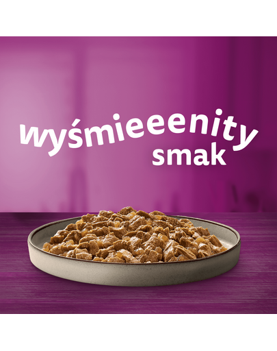 WHISKAS Pure Delight 12x85g Delicii din carne pasare cu pui, curcan, pasare, rata in jeleu