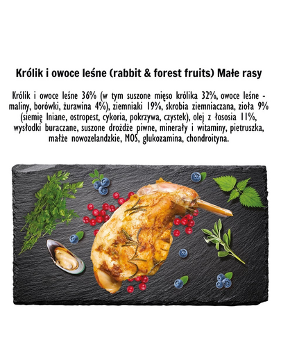 PAKA ZWIERZAKA Seventh Heaven Hrana uscata caini talie mica, cu iepure si fructe de padure 9kg