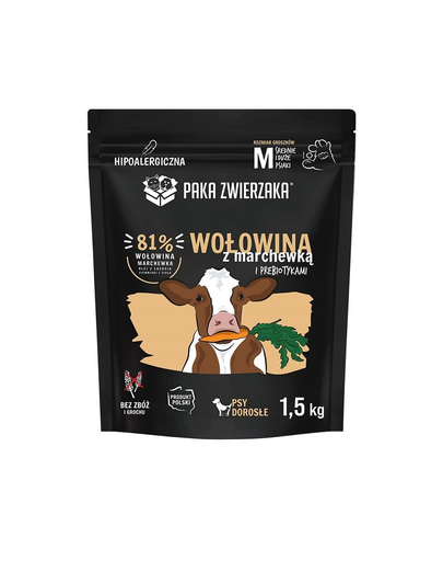 PAKA ZWIERZAKA Seventh Heaven mancare pentru caini M 1,5kg cu vita si morcovi