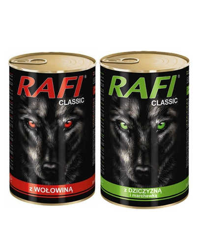 DOLINA NOTECI Rafi Classic Conserve pentru caini, cu vita si vanat 12x800g