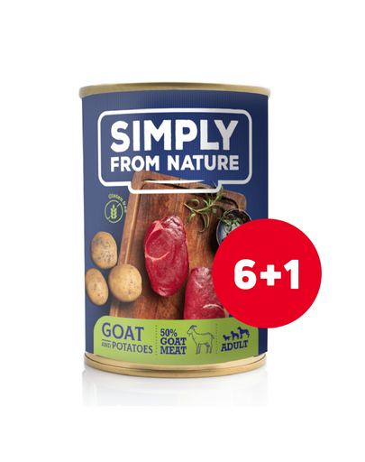 SIMPLY FROM NATURE hrana umeda pentru caini 6 x 400 g + 1 GRATIS capra si cartofi