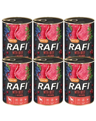 DOLINA NOTECI RAFI Beef conserva cu vita, hrana caini 6x400 g