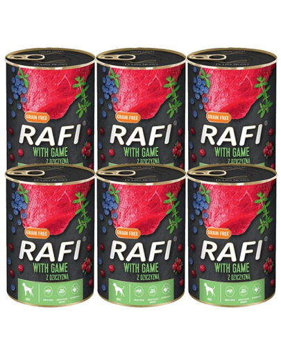 DOLINA NOTECI RAFI Game cu vanat, conserva hrana caini 6x400 g