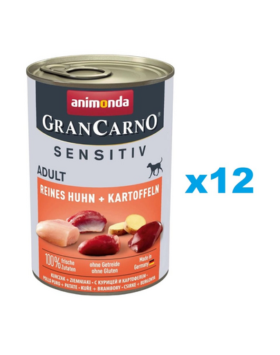 ANIMONDA Grancarno Sensitive kurczak z ziemniakami 12x400 g