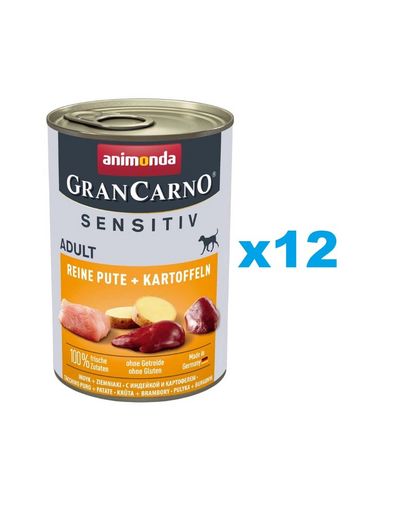 ANIMONDA Grancarno Sensitive indyk z ziemniakami 12x400 g