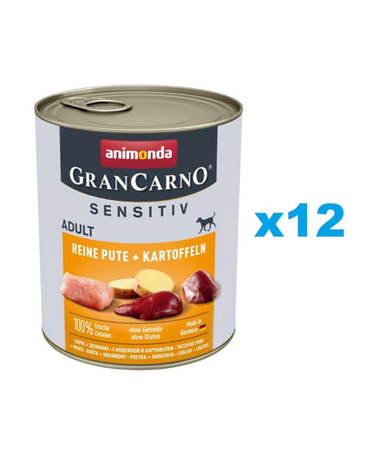 ANIMONDA Grancarno Sensitive indyk z ziemniakami 12x800 g