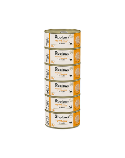 APPLAWS Cat Adult Chicken Breast with Cheese in Broth pierś z kurczaka z serem w bulionie 6x70 g