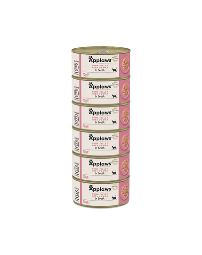 APPLAWS Cat Adult Tuna with Prawn in Broth tuńczyk i krewetki w bulionie 6x70g