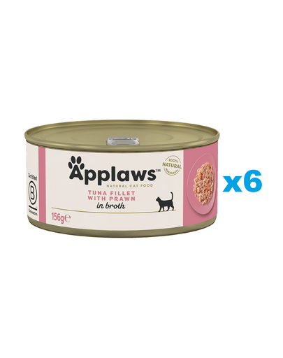 APPLAWS Cat Adult Tuna with Prawn in Broth tuńczyk i krewetki w bulionie 6x156 g