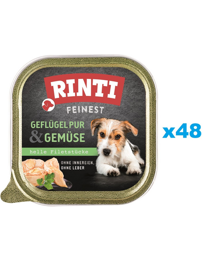 RINTI Feinest Poultry Pure&Vegetables tacka drób i warzywa 48x150 g
