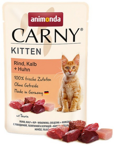 ANIMONDA Carny Kitten hrană umedă pisoi vită, vițel și pui 85 g