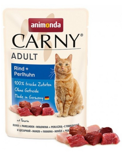ANIMONDA Carny Adult hrană umedă pisici vită și prepeliță 85 g