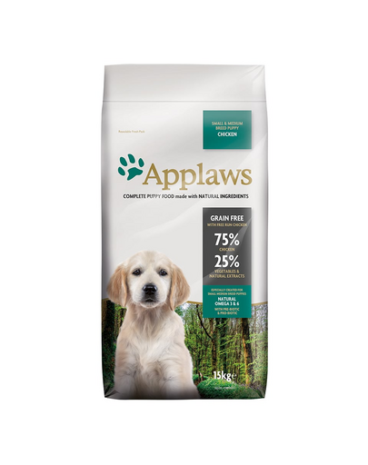 APPLAWS Hrana uscata pentru catelusi de talie mica/medie, cu pui 15 kg