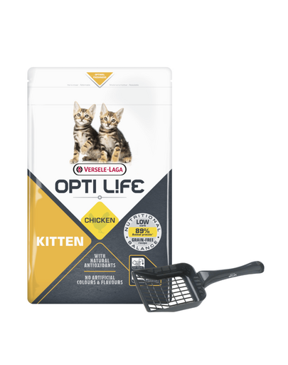 VERSELE-LAGA Opti Life Kitten Chicken 1 kg hrana pentru pisoi + lopatica litiera GRATIS