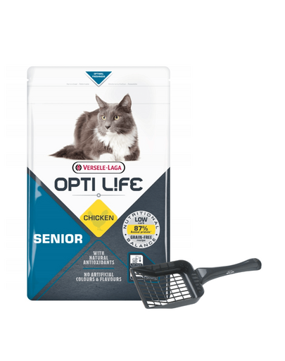 VERSELE-LAGA Opti Life Cat Senior Chicken 1 kg hrana pisici senior + lopatica litiera GRATIS