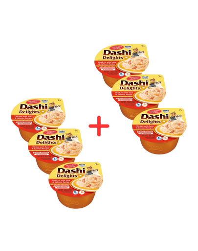 INABA Cat Dashi Delights Kurczak, tuńczyk i łosoś 6x70 g