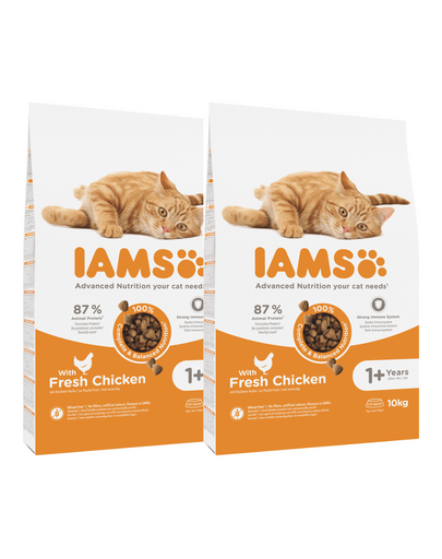 IAMS for Vitality dla dorosłych kotów ze świeżym kurczakiem 20 kg (2 x 10 kg)