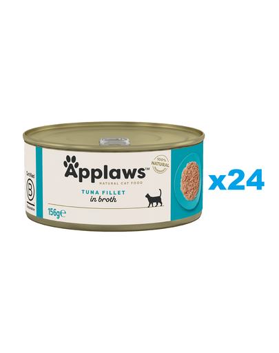 APPLAWS Cat Adult Tuna Fillet in Broth filet z tuńczyka w bulionie 24x156 g
