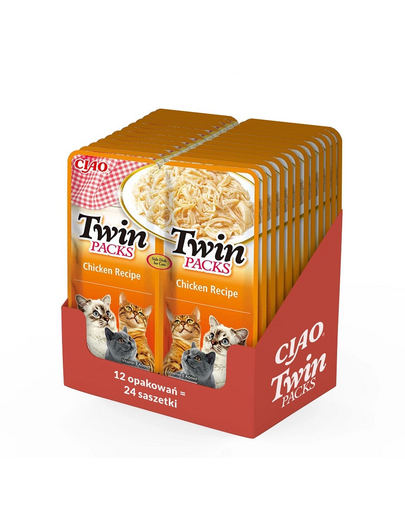 INABA Twin Kurczak w bulionie dla kotów 24x40 g