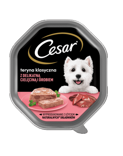 CESAR tava hrana caine adulit 150 g terrina cu vitel si pasare