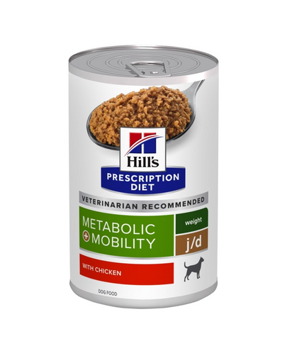 HILL&#039;S Prescription Diet Canine Metabolic + Mobility cu ton 370 g hrană câine