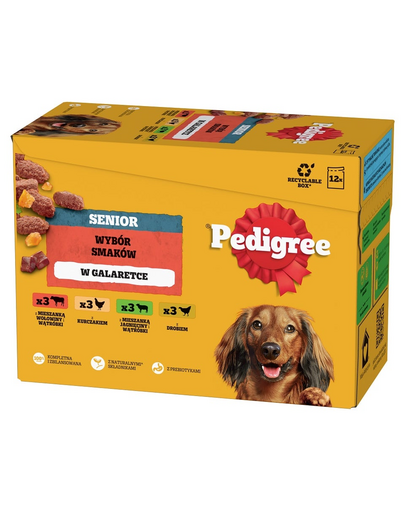 Hrana umeda PEDIGREE Senior 12x100 g 4 sortimente in jeleu