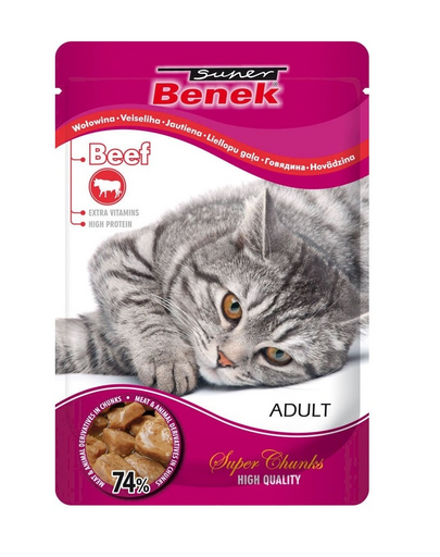 Super saszetka dla kota z kawałki wołowiny w sosie 100g