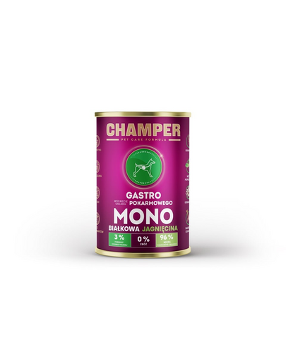 Hrana umeda caini CHAMPER Gastro cu miel 400 g