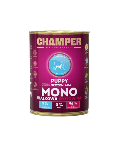 CHAMPER Puppy hrana pentru catei 400 g cu vita, monoproteica