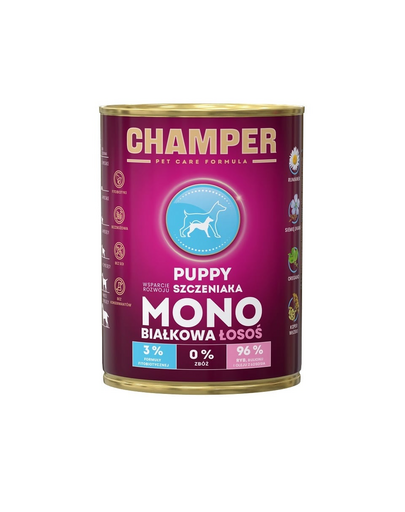 CHAMPER Puppy hrana monoproteica pentru catei 400 g cu somon