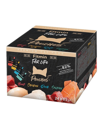 For Life Cat Pouch Multipack 24x85g z wołowiną, kaczką, kurczakiem i łosośiem w sosie