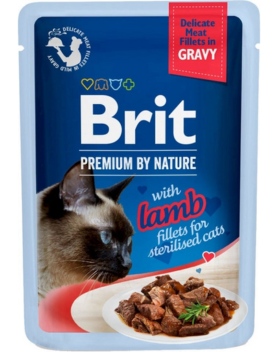 BRIT Premium By Nature Fillets in Gravy for Sterilized Cats cu miel 24x85g hrana umeda pisici sterilizate