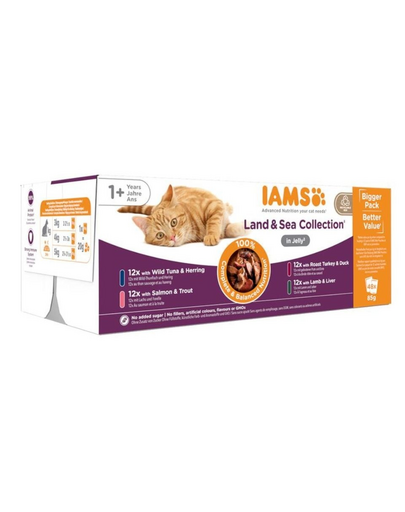Cat Delights Adult All Breeds Land&Sea In Jelly Pouch 48 X 85 g