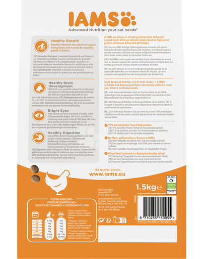 IAMS for Vitality Kitten Chicken 1,5 kg z kurczakiem dla kociąt