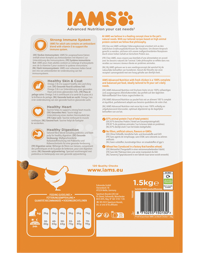 IAMS for Vitality Chicken karma dla dorosłych kotów z kurczakiem 1,5 kg