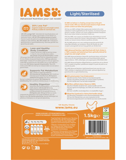IAMS for Vitality Sterilised karma dla kotów dorosłych po kastracji z kurczakiem 1,5 kg