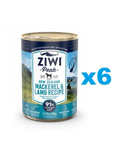 ZIWIPEAK Dog Mackerel&Lamb Makrela i jagnięcina 6x390 g