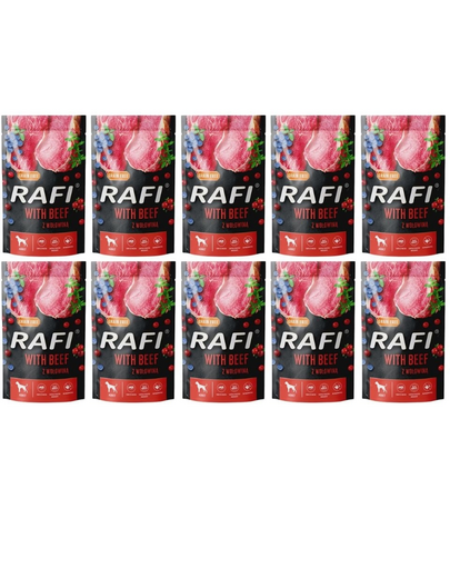 DOLINA NOTECI RAFI z wołowiną, borówką i żurawiną dla psa 10x500 g