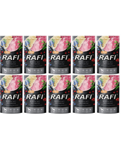 DOLINA NOTECI Rafi Plicuri hrana caini cu vita si sunca 10x500 g