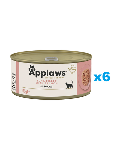 APPLAWS Cat Adult Tuna with Salmon in Broth tuńczyk z łososiem w bulionie 6x156 g