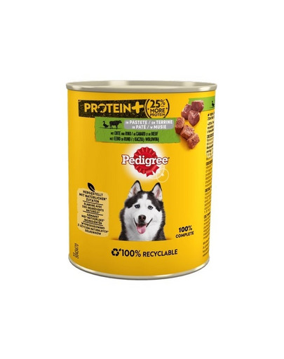 Protein+ Adult puszka 800g - mokra karma pełnoporcjowa dla dorosłych psów, z kaczką i wołowiną w musie