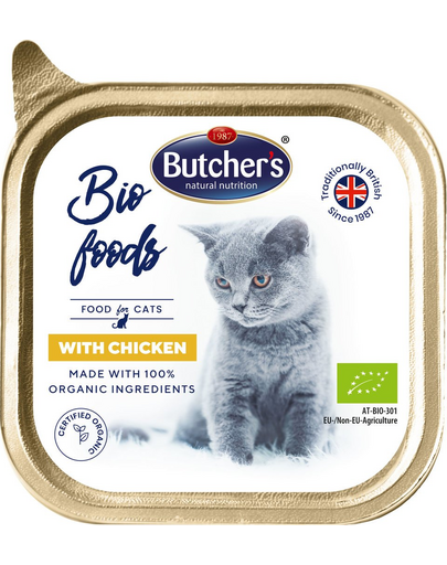 BUTCHER\'S BIO 85 g pate pentru pisici cu pui