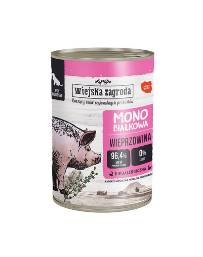 Wieprzowina monobiałkowa mokra karma dla psa 400g